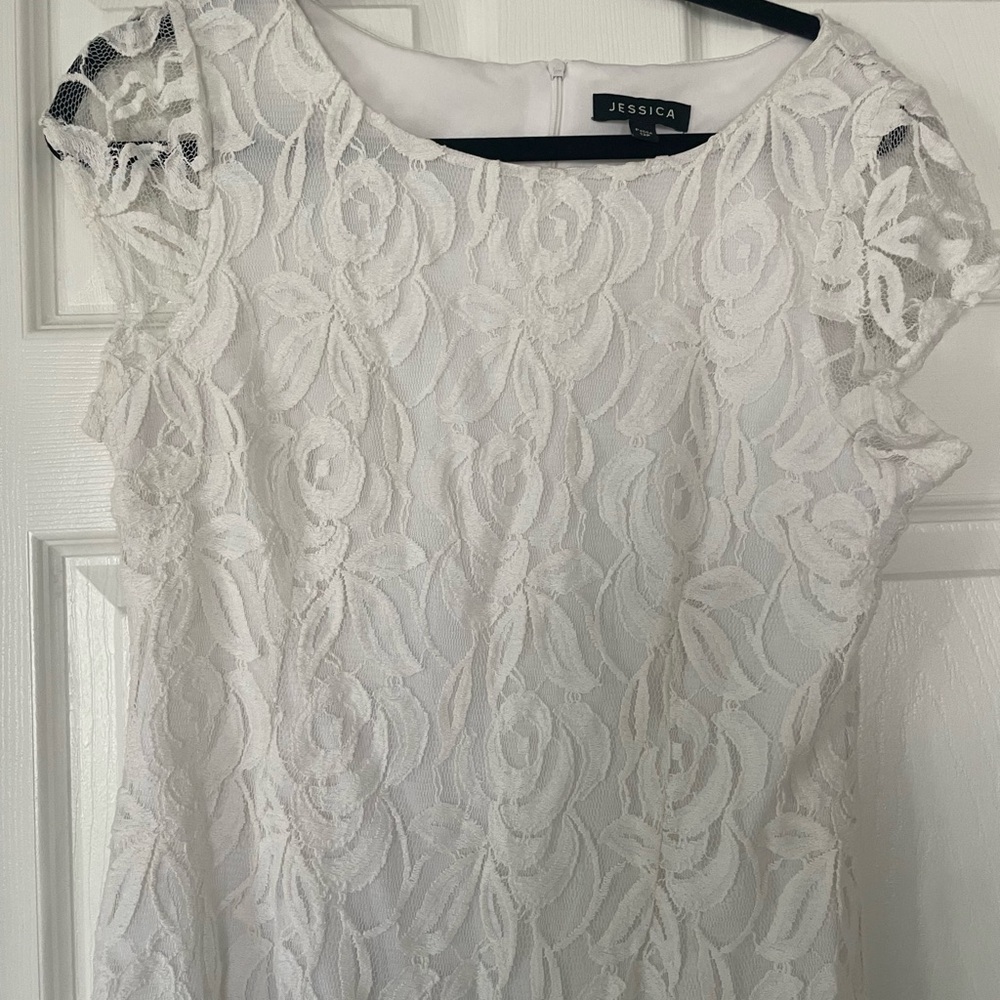 Jessica White Lace Dress Sz 12P